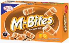 M-Bites orange flavor wafer roll